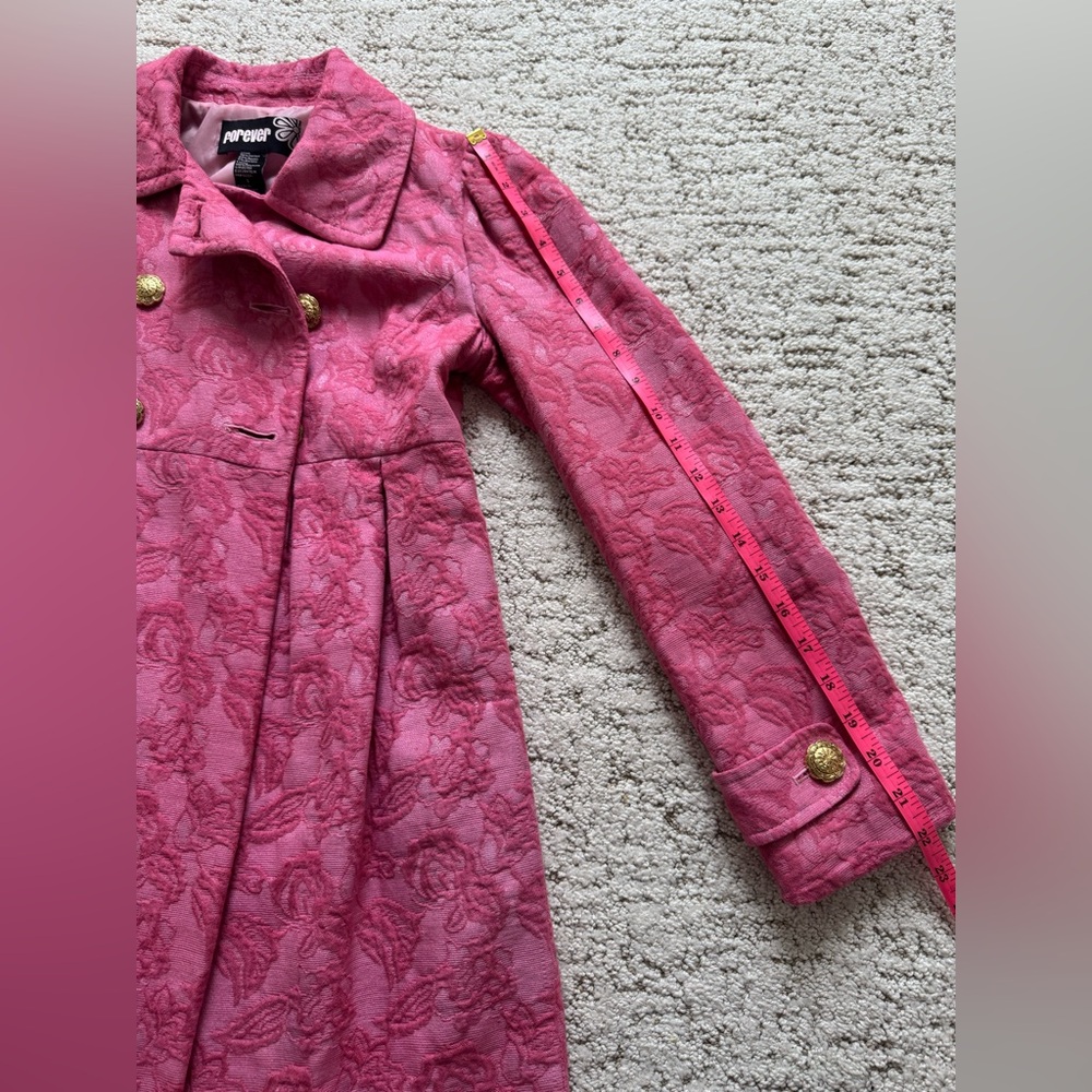 ~2 for $14~ Y2K Pink Brocade Pea Coat - Picture 12 of 17